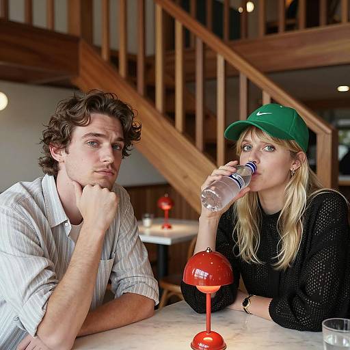 Intimate Dining Scene in Unique Restaurant