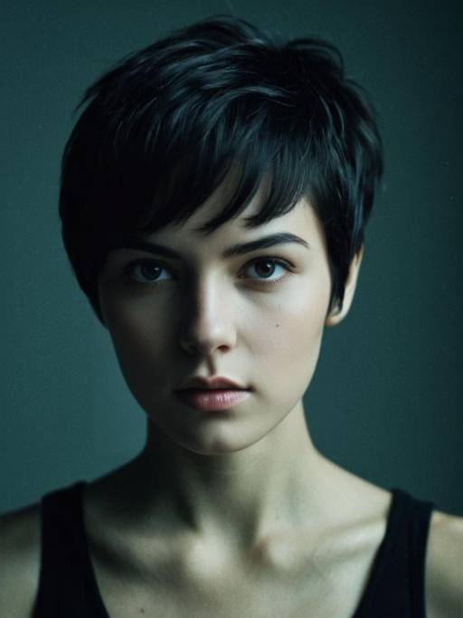 Woman with Pixie Haircut Portrait