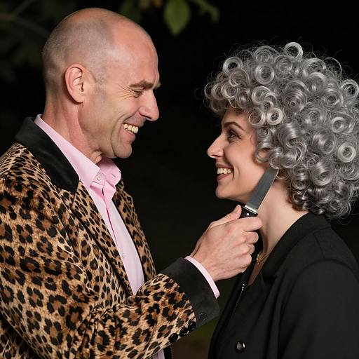 Intense Encounter: Bald Man with Knife