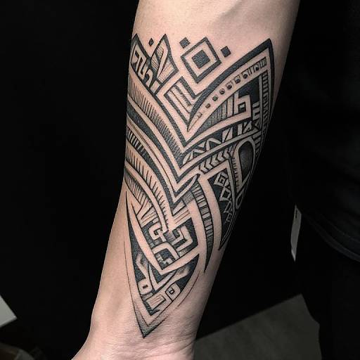 Intricate Geometric Tribal Arm Tattoos
