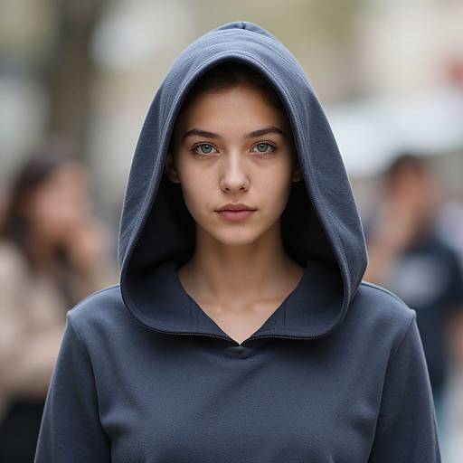 Realistic Portrait of Hooded Male