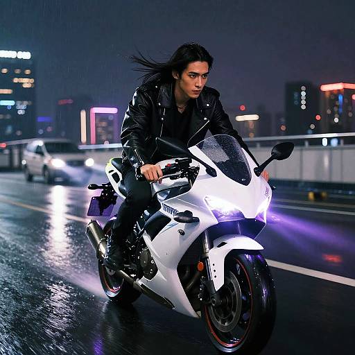 Cyberpunk Sportbike Night Rider