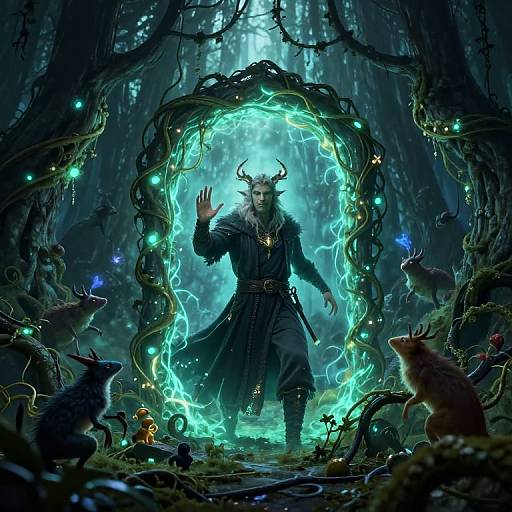 Mage Merl Summoning Glowing Portal