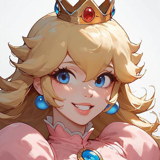 Anime Style Princess Peach Portrait