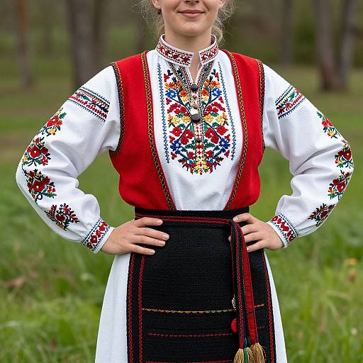 Woman in Traditional Ljunit Folk Dress