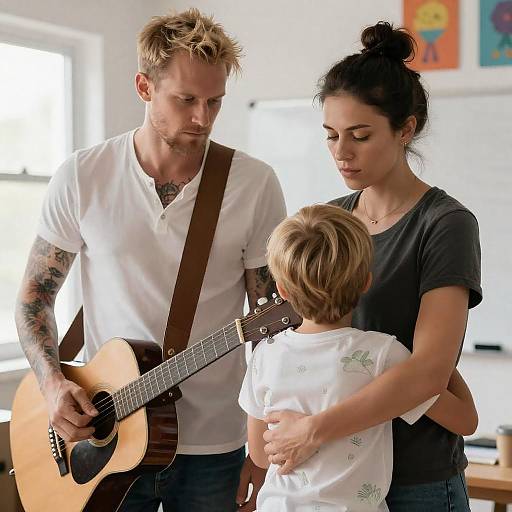 Family Portrait with Guitar and Tattoos