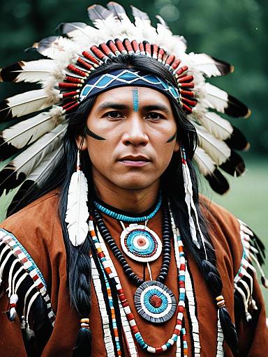Photorealistic Native American Cosplay Portrait