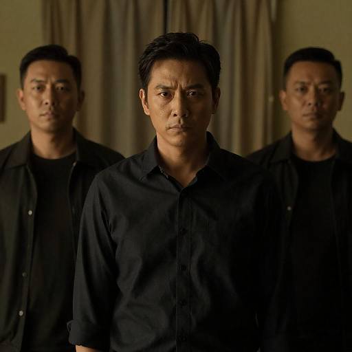 Intense Portrait of Men in Dim Light