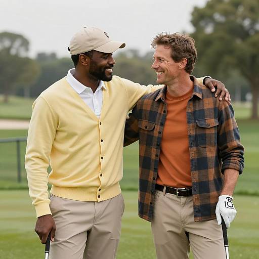 Friendly Golfing Companionship on the Course
