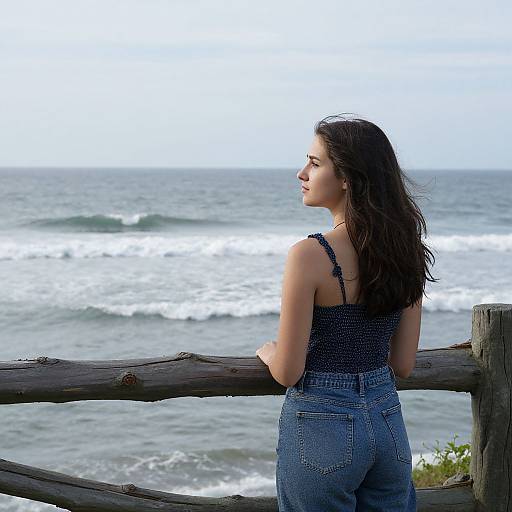 Woman Contemplating Freedom by Sea