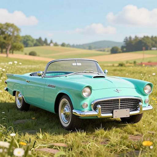 3D Retro 1956 Ford Thunderbird