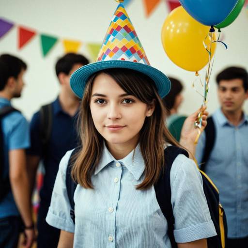 Teen Girl at Birthday Party with Balloons