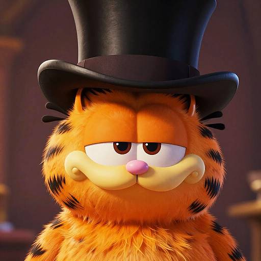 Elegant Anthropomorphic Garfield Portrait