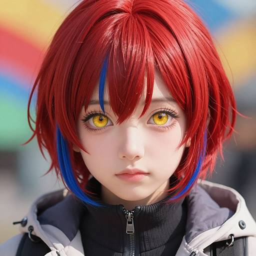 Boyish Red-Haired Girl Anime Portrait