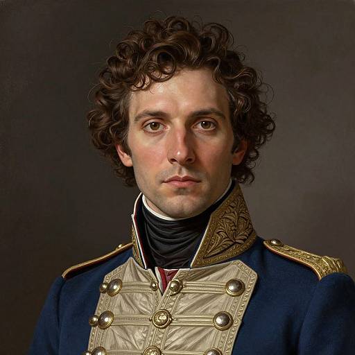 Detailed 1800s Military Portrait