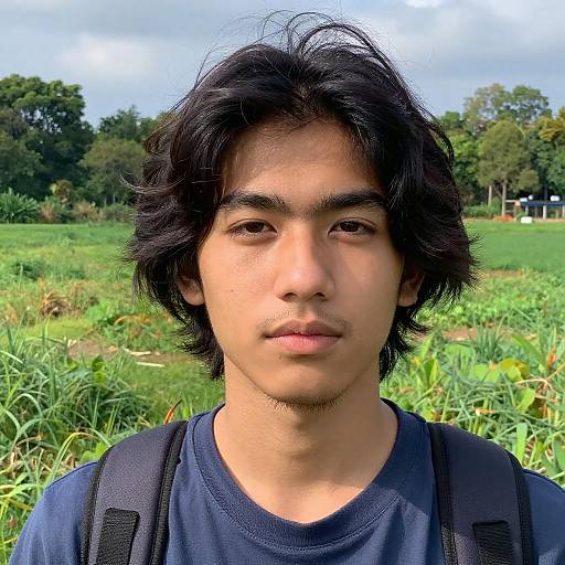 Young Man in Vibrant Outdoor Portrait