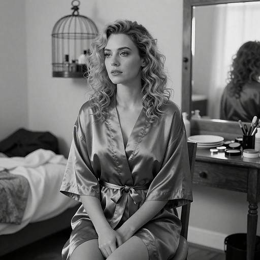 Elegant Black-and-White Portrait of a Woman