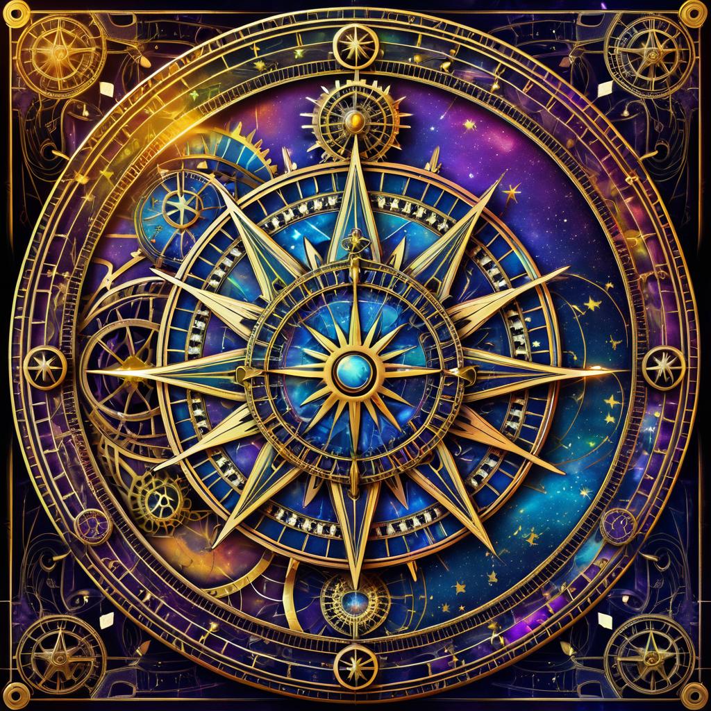 Psychedelic Steampunk Star Tarot Card