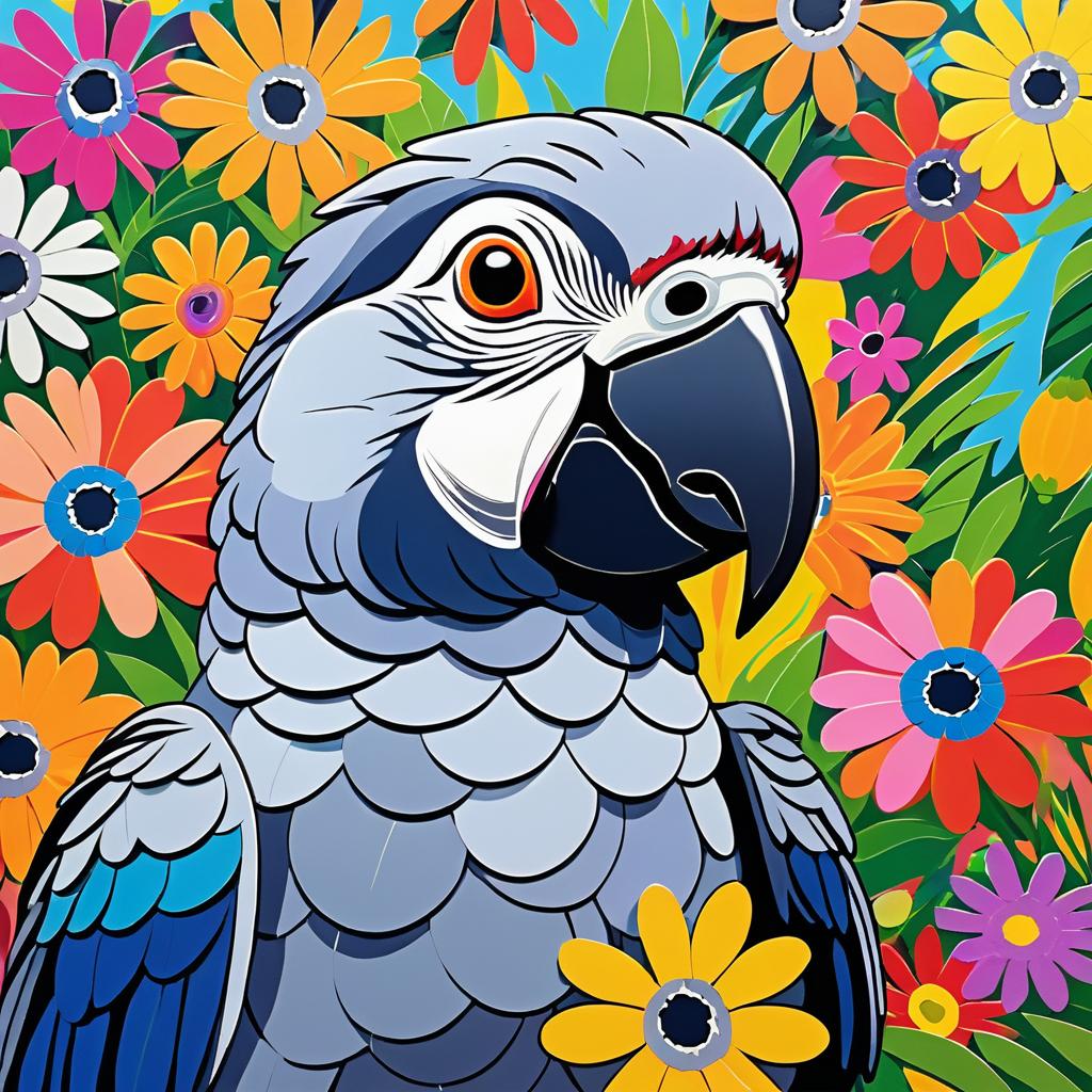 Vibrant Pixar Style Parrot Portrait