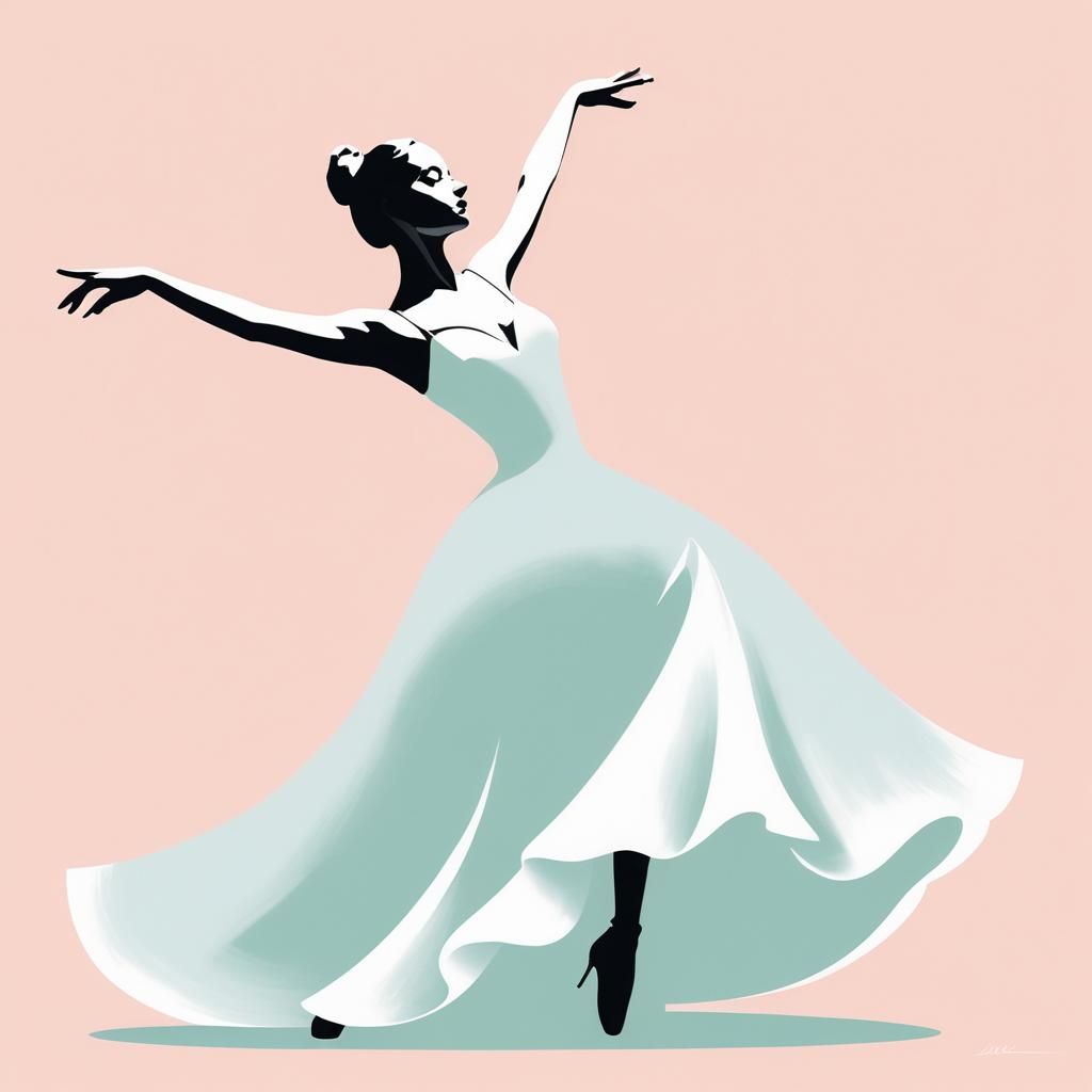 Elegant Minimalist Flamenco Dancer Art