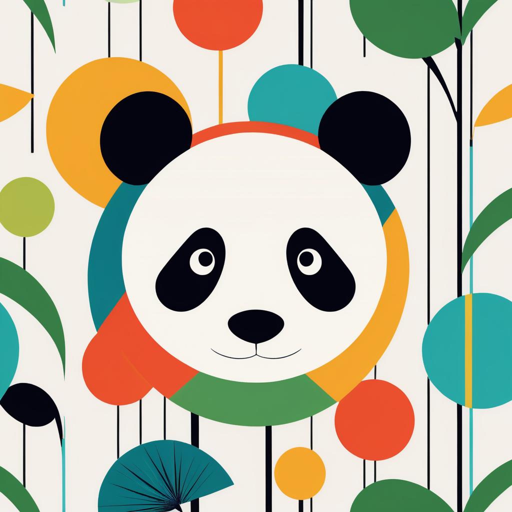 Whimsical Minimalist Panda Character Design