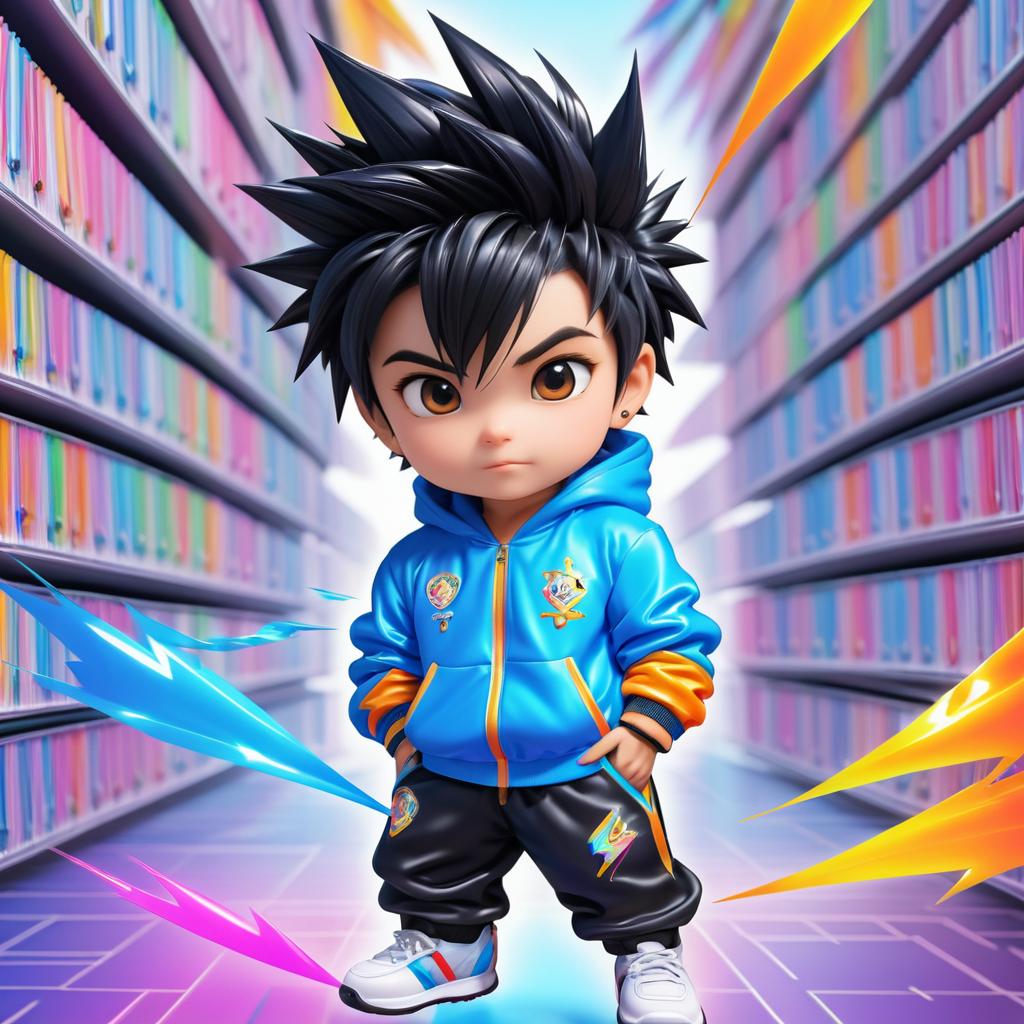 Vibrant Chibi Boy in Sporty Tracksuit