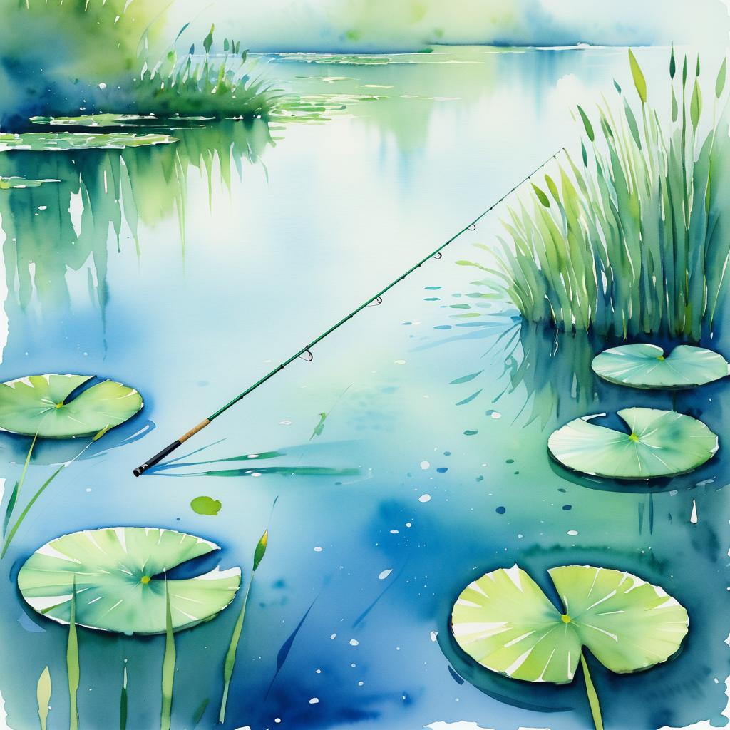 Fishing Rod Inspired by Monet's Watercolors