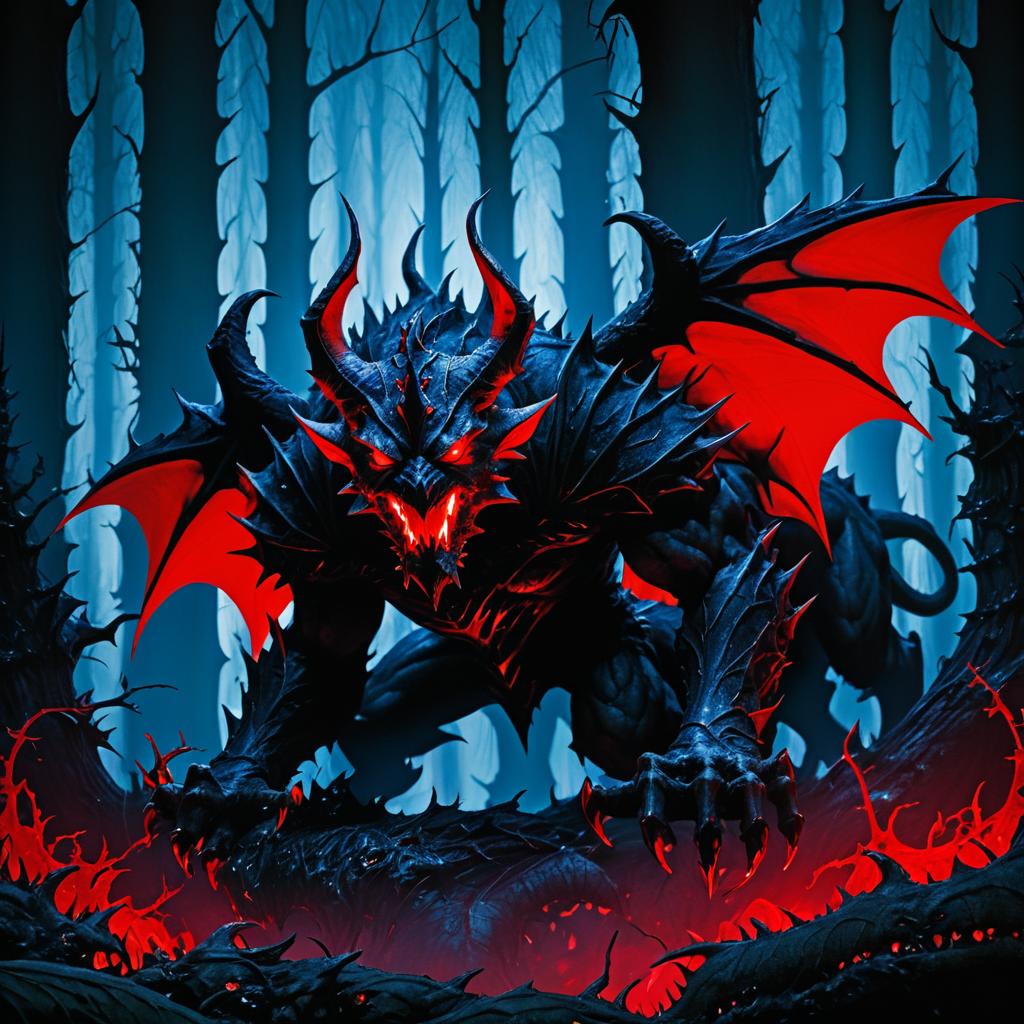 Epic Mutated Gargoyles in Dark Forest