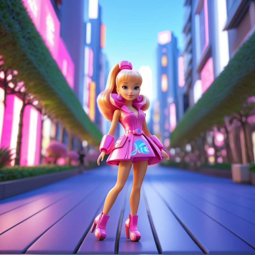 Cute Robot Barbie in Tokyo Adventure