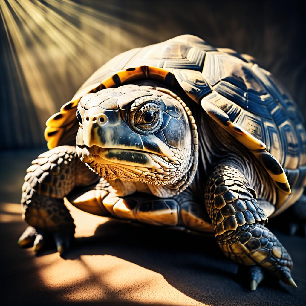 Vintage Portrait of a Wise Tortoise