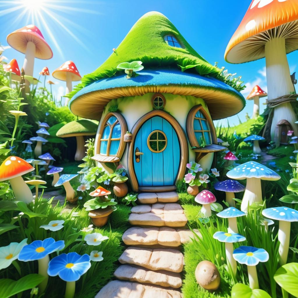 Whimsical Anime Gnome in Mushroom Paradise