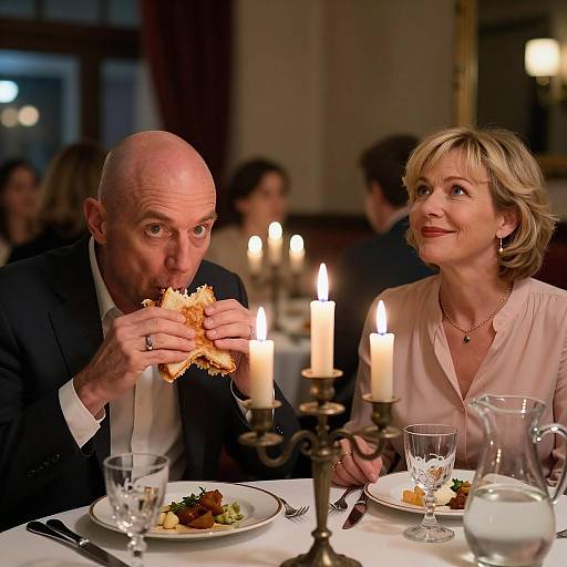 Mysterious Dinner Encounter in a Restaurant