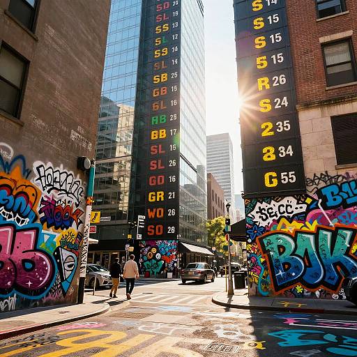 Surreal Urban Finance Graffiti Scene