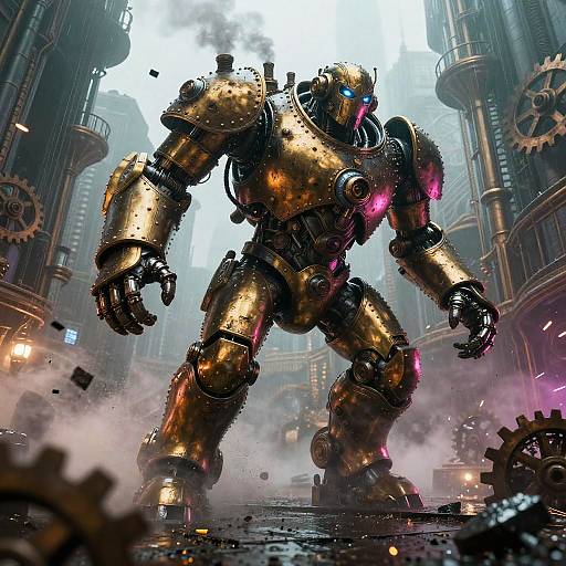 Steam-Powered Iron Golem in Clockwork City