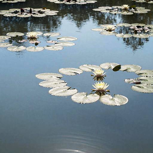 Impressionist Water Lily Pond Scene