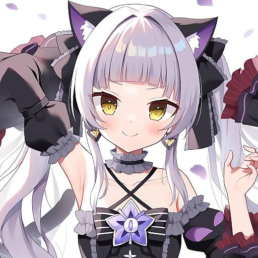 Illustration of Murasaki shion (gothic lolita), hololive in the style of Mauve