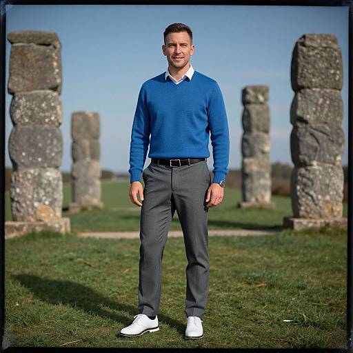 Confident Man in Stylish Golf Attire