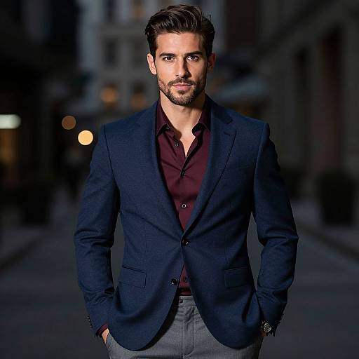 Confident Man in Stylish Urban Suit