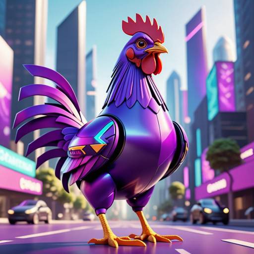 Futuristic Purple Chicken Inspired by Elon Musk Futuristic Purple Chicken Inspired by Elon Musk