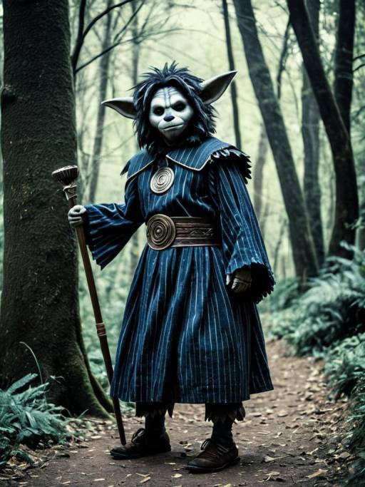 Person in Fantasy Creature Costume in Forest