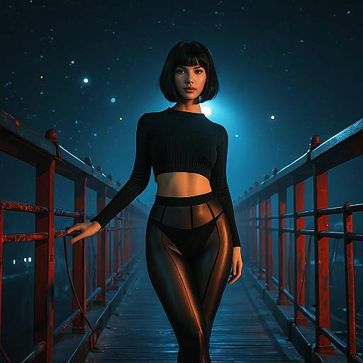 Enchanting Night Overbridge Portrait