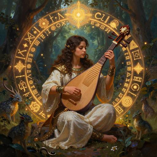 Epic Fantasy Bard in Enchanted Forest