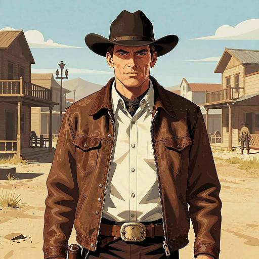 Escher-Style Western Sheriff Vector