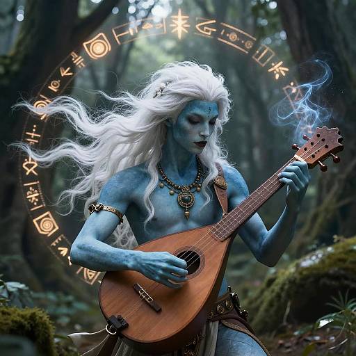 Air Genasi Bard Conjuring Wind Spirits