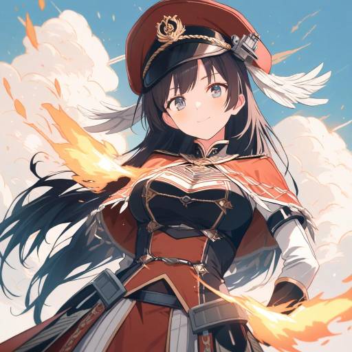 Confident Admiral with Flickering Firelight