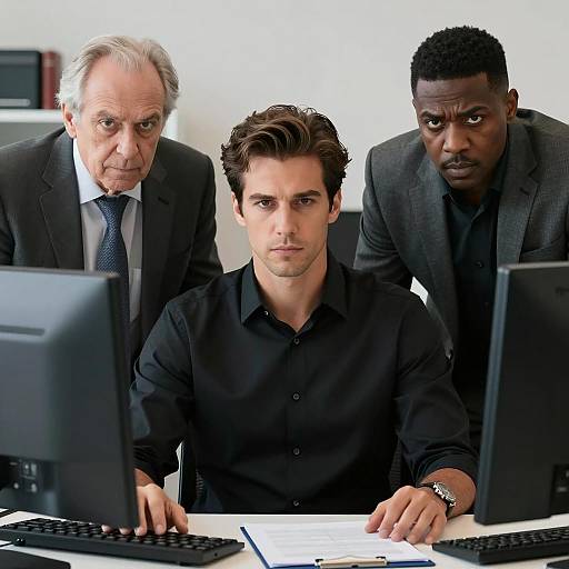Three Professionals in a Modern Office