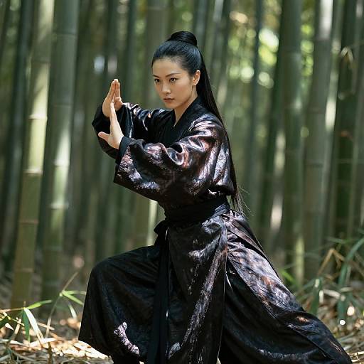 Serene Tabaxi Monk in Bamboo Forest