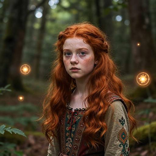 Teen Redhead in Fantasy Forest