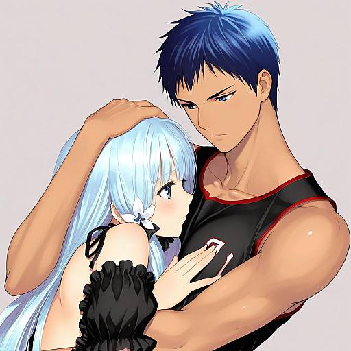 Illustration of Aomine daiki, kuroko no basuke in the style of Tony taka