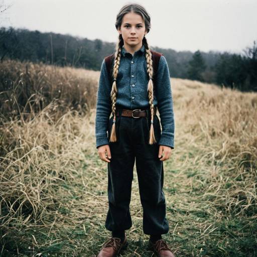 Boy in Authentic Costume Standing Outdoors